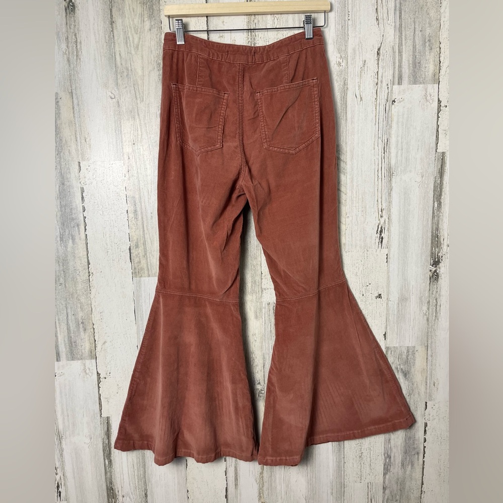Free People Light Brown Just Float Corduroy Flare Pants Sz 26 - Picture 3 of 10